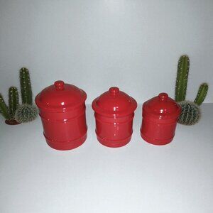 Home Basics 3 Piece Kitchen Canister Set Coffee, Sugar, Tea NEW